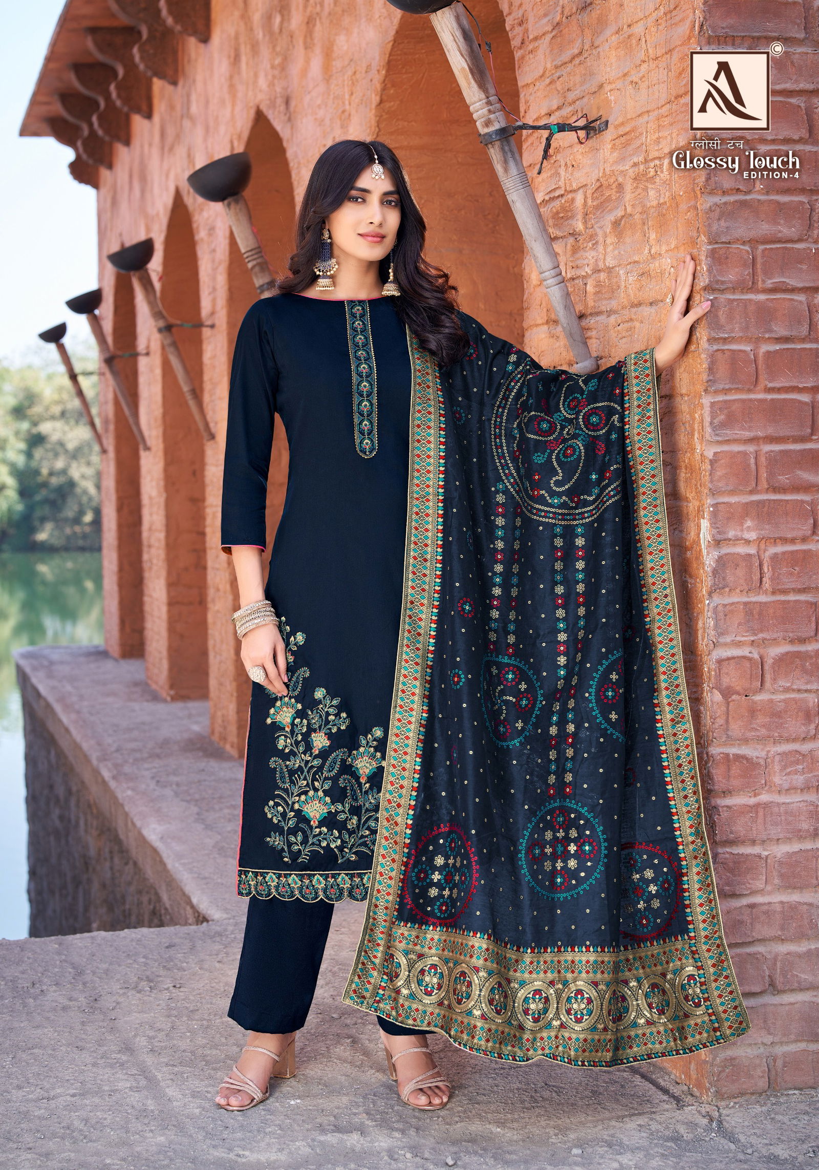 Glossy Touch Edition 4 By Alok Suit Zam Embroidery Dress Material Orders In India
